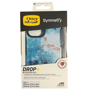 OtterBox Symmetry Case iPhone 13 12 Pro Max Enigma Marble Blue MagSafe DROP+